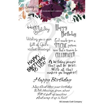 Colorado Craft Company Clear Stamps - Birthday Blessings